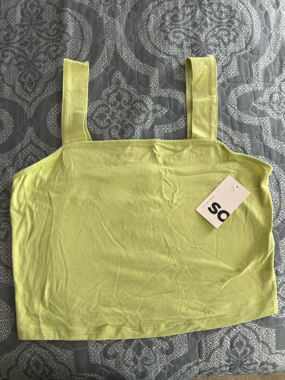 Kohl's SO Lime Square-Neck Crop Tank